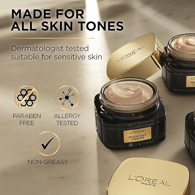 L'Oreal Paris Age Perfect Anti-Aging Midnight Cream, Face Moisturizer to Reduce Wrinkles and Firm Skin, 1.7oz + Serum Sample-VivaGrace Women