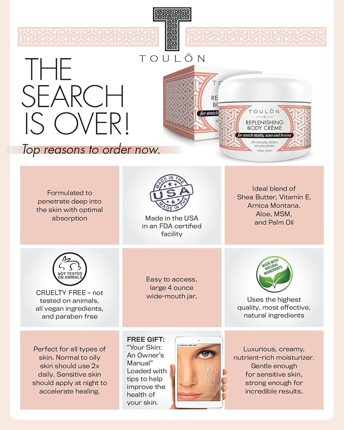 Bruise Cream with Arnica Montana, Shea Butter & Vitamin E: Repair Bruises, Stretch Marks Cream & Scars: 4 oz. For Women and Men-VivaGrace Women