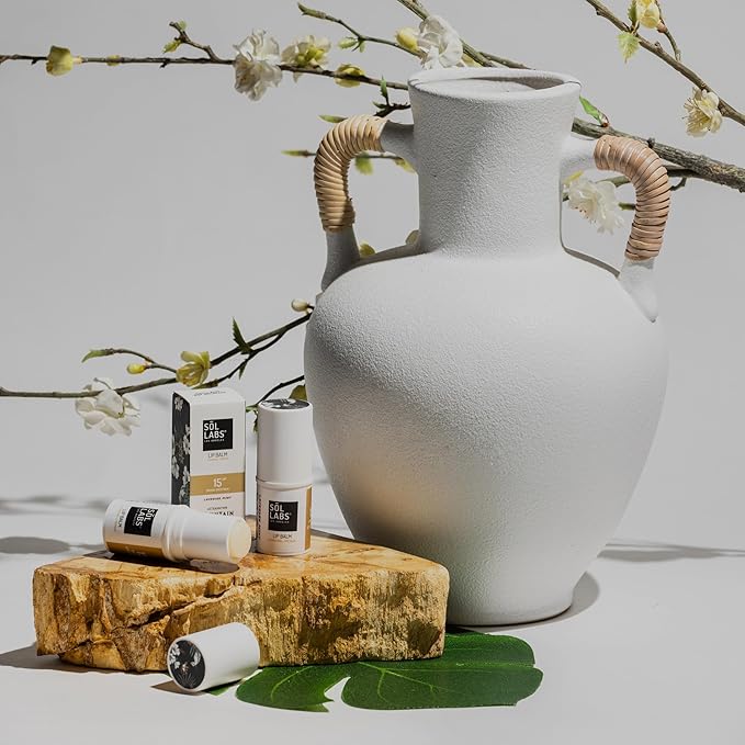 SPF 15 Lip Balm Sunscreen, Shea Butter Intensive Hydration, Revitalizing Antioxidants, Zinc UV Protection, Reduces Lip Lines, Oversized 11g Tube, Rejuvenating Lavender Mint-VivaGrace Women