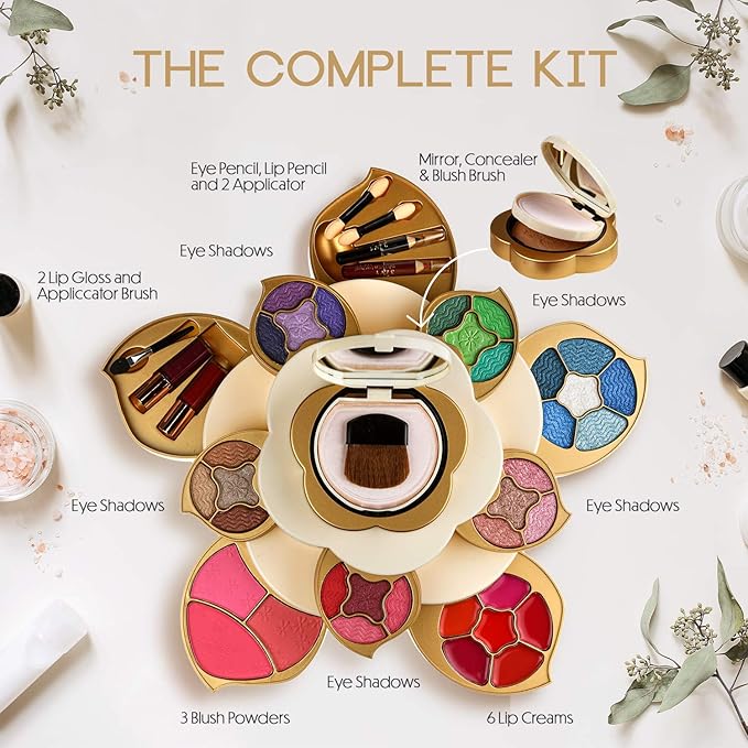 All In One Makeup Gift Kit for Woman and Teens | Makeup Flower Set with Eyeshadow Palette-VivaGrace Women