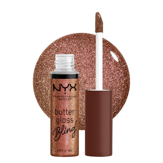 NYX PROFESSIONAL MAKEUP Butter Gloss Bling Lip Gloss, Non Sticky and Shiny Vegan Lip Makeup - Hustla-VivaGrace Women