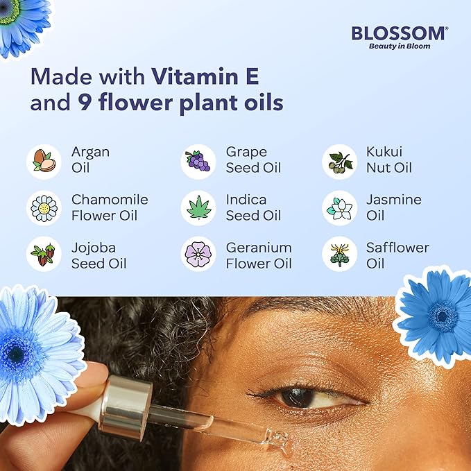 Blossom All Natural Organic Cruelty Free Moisturizing Eye Serum with Essential Oils, Infused with Real Flowers, Made in USA, 0.5 fl. oz./15ml, Winter Wonderland-VivaGrace Women