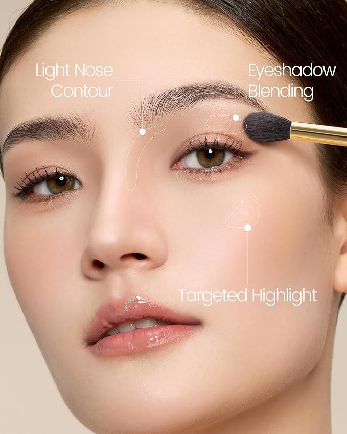 Desert Oak Series Eyeshadow Blending Brush - Dome Goat Hair Bristles for Seamless Crease Work, Premium Bubinga Handle with Gold Brass Ferrule (CM 169)-VivaGrace Women