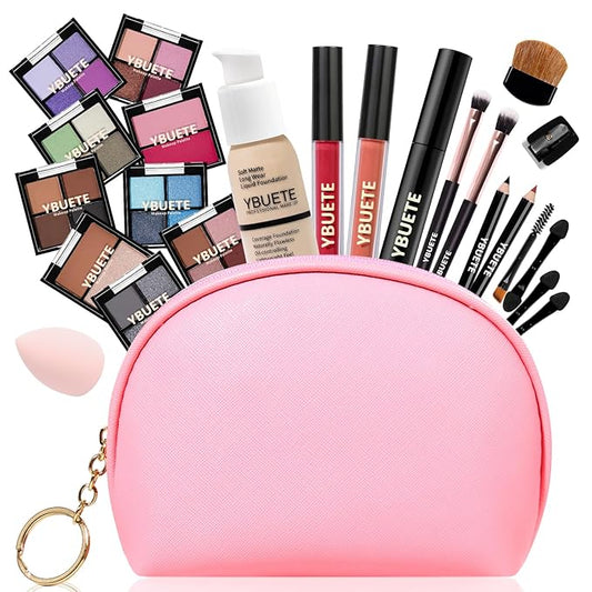 Makeup Set for Girls Teens Women, Makeup Kits for Teen, Makeup Gift Set for Beginners Teenagers, Travel Makeup Kit with Eyeshadow Blusher Contour Foundation Mascara Eyeliner Cosmetic bag-VivaGrace Women
