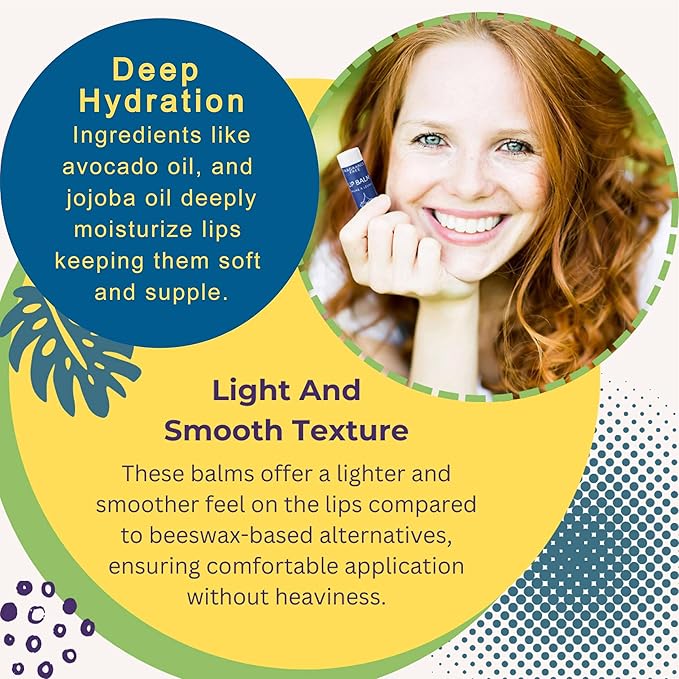 Fragrance Free Bulk Lip Balm Collection, Unscented Vegan Lip Balm, Bees Wax Free, Coconut Oil Free, Avocado Oil, Organic Jojoba Oil, Vitamin E, For Dry, Chapped, or Cracked Lips, 50 Tubes-VivaGrace Women