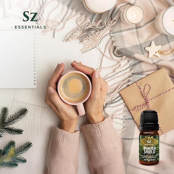 Winter Shield Essential Oil Blend for Diffuser and Humidifier - Extra Strength Protective Seasonal Defense - 100% Pure, Natural & Undiluted - Therapeutic Grade & Vegan - 0.17 oz (5ml)-VivaGrace Women