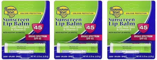 Aloe Vera Sunscreen Lip Balm with Vitamin E SPF 45 3-Pack-VivaGrace Women