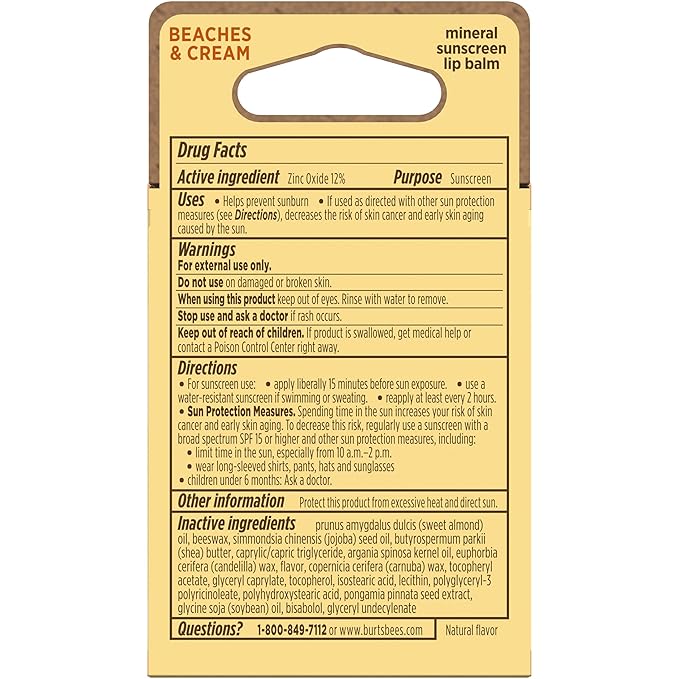 Burt’s Bees SPF 30 Lip Balm Mothers Day Gifts for Mom, Beaches and Cream, Water-Resistant Sun Care, Nano-Free Zinc Oxide Formula, Natural Origin Conditioning Lip Treatment, 3 Tubes, 0.15 oz.-VivaGrace Women