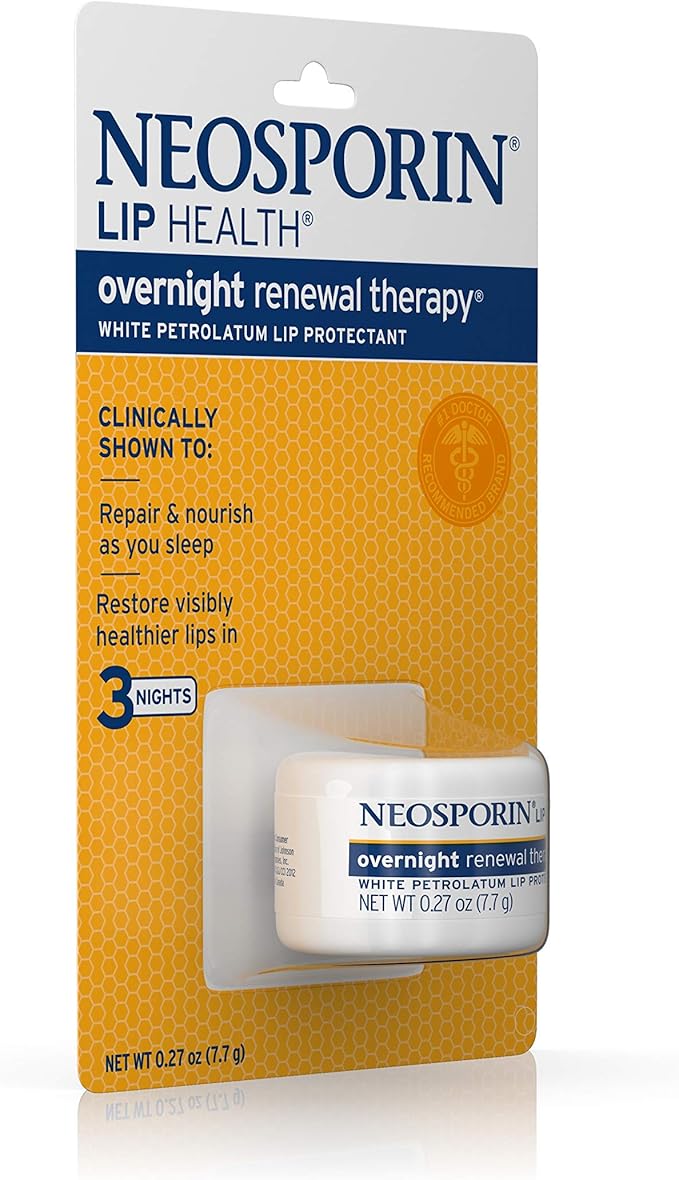 Neosporin Lip Health Overnight Healthy Lips Renewal Therapy Petrolatum Lip Protectant, 0.27oz. (Pack of 2)-VivaGrace Women
