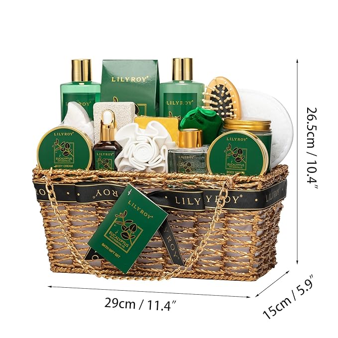 18-Piece Luxury Spa Gift Basket Set for Fathers Day Bath & Body Care Kit for Women & Men Perfect Gift for Christmas Mother's Day Birthday with Shower Gel & More Great for Holidays & Special Occasions-VivaGrace Women