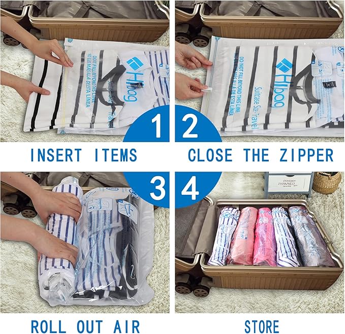 HIBAG Vacuum Storage Bags, 30-Pack Space Saver Vacuum Storage Bags, Vacuum Seal Bags for Clothing, Clothes, Comforters and Blankets (30C)-VivaGrace Women