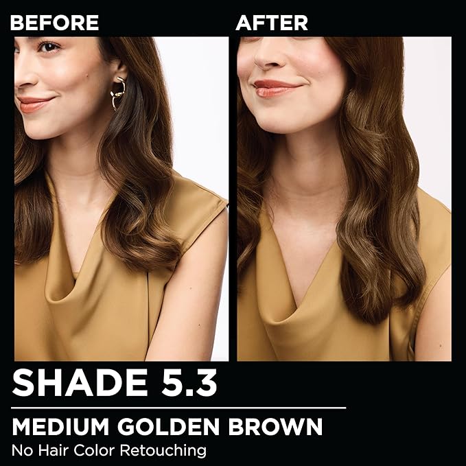 Garnier Hair Color Olia Ammonia-Free Brilliant Color Oil-Rich Permanent Hair Dye, 5.3 Medium Golden Brown, 2 Count (Packaging May Vary)-VivaGrace Women