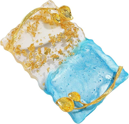Resin Nail Art Palette, Nail Art Painting Palettes with Nail Palette Stirring Rod Gold Edge Nail Holder Nail Art Display Board Fashion Delicate Nail Tool Accessories, Type 3-VivaGrace Women