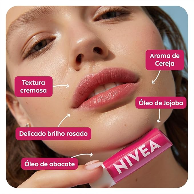 NIVEA Cherry Shine Lip Moisturizer Deep Hydration 4, 8g, Nivea, Cherry-VivaGrace Women