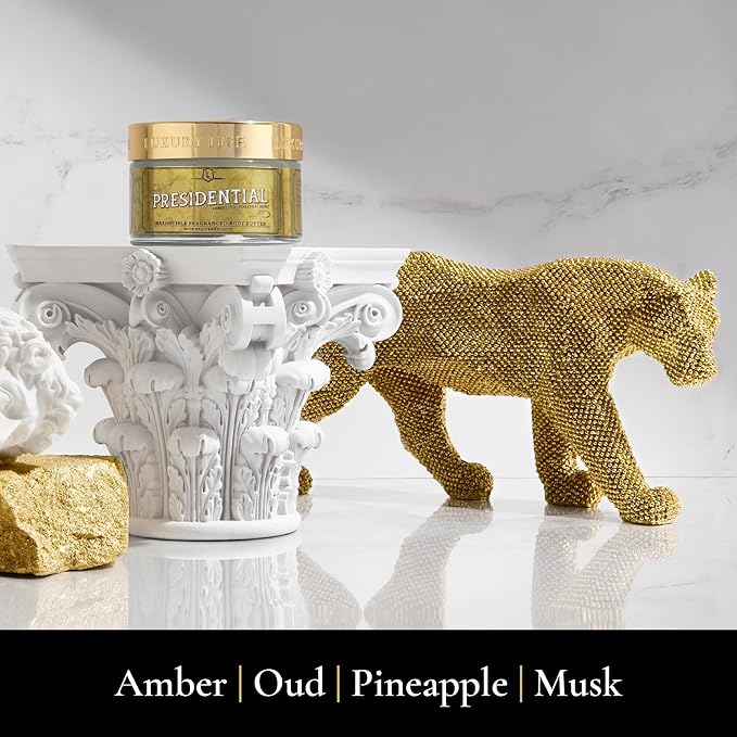 LUXURY LIFE BUTTER - Irresistibly Scented Body Butter with Hyaluronic Acid for Ultimate Moisture. Hydrates for a Non-Greasy Glamorous Glow (Dessert, Presidential and Peach Smoke)-VivaGrace Women