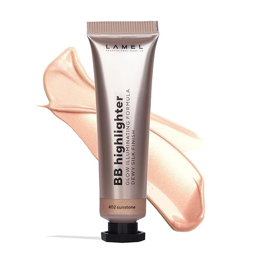 Lamel Dewy Cream BB Highlighter - Lightweight, Buildable and Luxuriously Glossy with Radiant, Natural-looking, Non-Greasy, Moisturizing, and Long-Lasting Formula for Flawless, Skin-Brightening - 402-VivaGrace Women