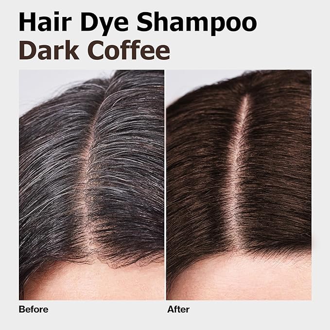 Hair Dye Shampoo, Gray Hair Coverage Dye Shampoo, Hair Color Shampoo for All Hair Types, Champu Para Canas, Suitable for Home and Salon (Dark Coffee)-VivaGrace Women