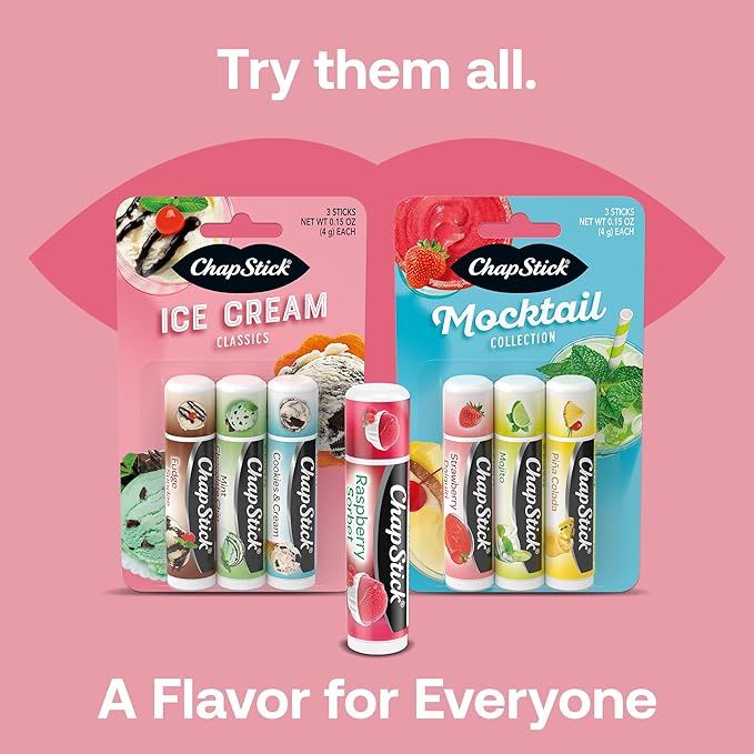 ChapStick Lip Moisturizer, Ice Cream 3-Packs (12 Sets/36 Tubes) - Bulk Lip Balm, Irresistible & Sweet, 0.15 Oz Ea-VivaGrace Women