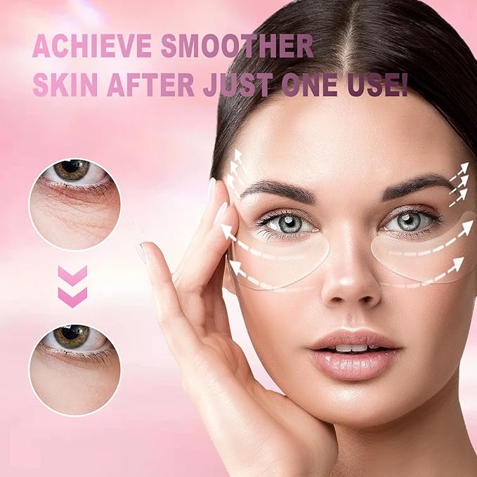 Under Eye Patches 6 PCS Silicone Reusable Eye Patches for Wrinkle, Puffiness Eyes, Dark Circles - Overnight Skin Facial Moisturizing Treatment for All Skin - Hypoallergenic Smile Line Pads-VivaGrace Women