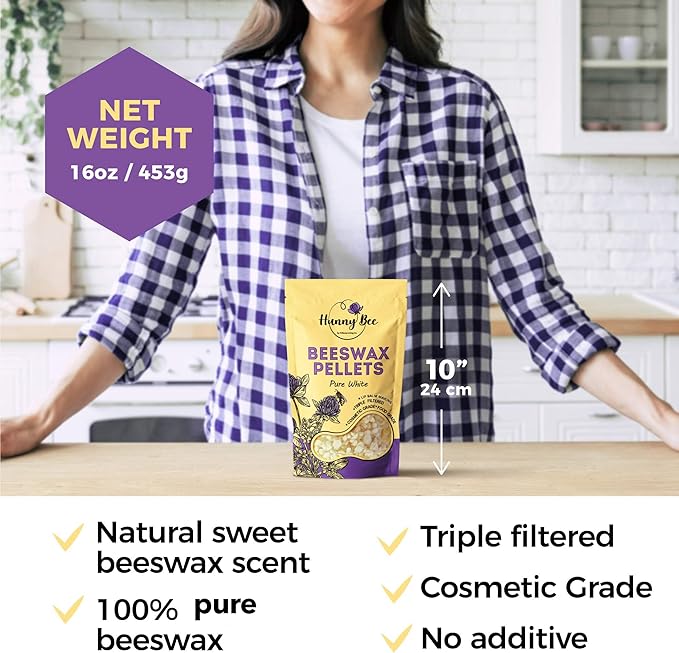 Trifecta Living Co.'s Beeswax Pellets - 100% Pure Bees Wax Perfect for DIY Candles, Skincare, and More! Discover The Creative Possibilities with Our Versatile, Pure Beeswax Pellets!-VivaGrace Women