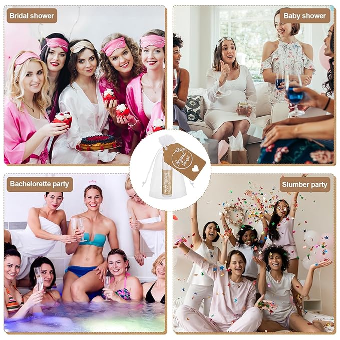 100 Set Thank You Lip Balm Bulk Small Natural Moisturizing Mini Lip Balm with Organza Bag and Card for Baby Wedding Bridal Shower Thank You Favors Bridesmaid Gifts Women Guests-VivaGrace Women