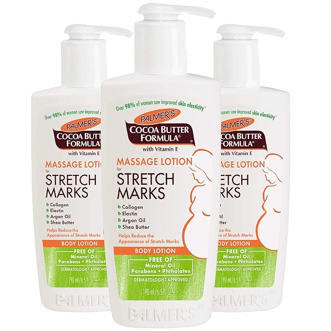 Palmer's Cocoa Butter Formula Massage Lotion for Stretch Marks and Pregnancy Skin Care, 6.5 Ounces (Pack of 3)-VivaGrace Women