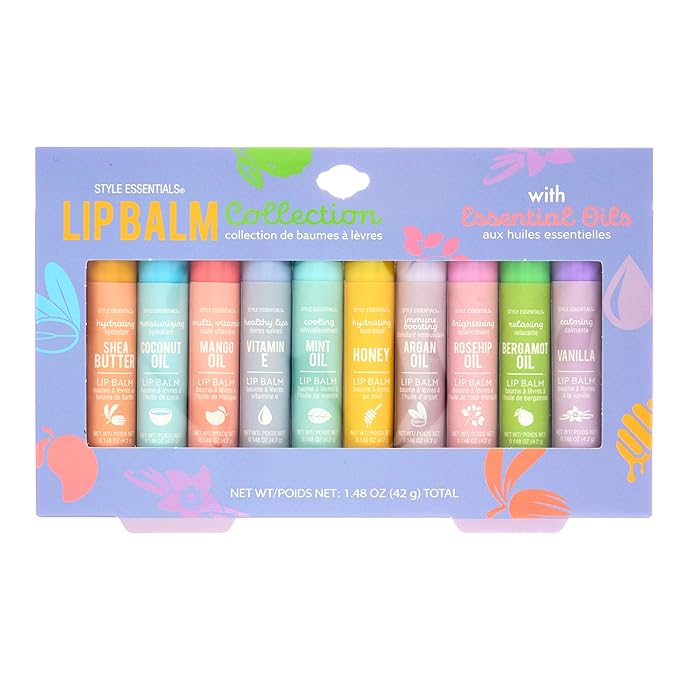 Expressions 10pc Lip Balm Collection -Hydrating Lip Balms Infused- Enriched Lip Balm Set-VivaGrace Women
