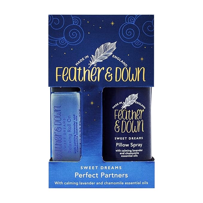 Feather & Down Sweet Dream Perfect Partners Gift Set: 50ml Pillow Spray & 10ml Roll-On, With Calming Lavender & Chamomile Essential Oils, Vegan & Cruelty Free-VivaGrace Women