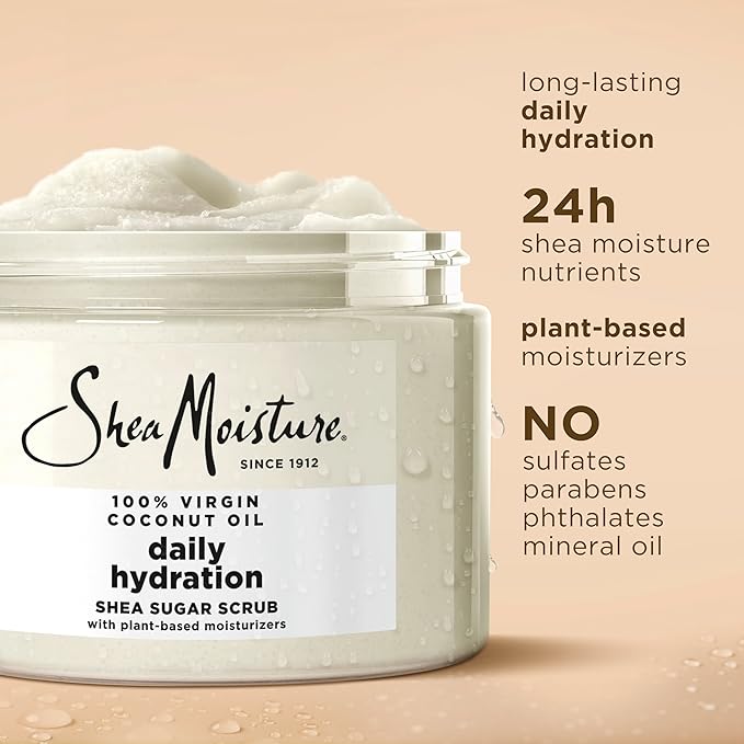 SheaMoisture Shea Sugar Body Scrub For Nourish And Replenish Skin Virgin Coconut Oil Daily Hydrating Body Scrub With 24h Shea Moisture Nutrients 12 oz-VivaGrace Women