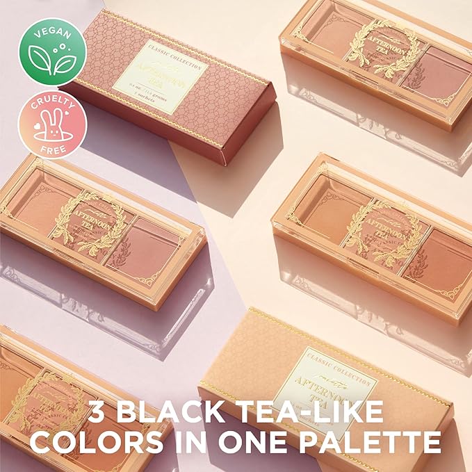 I'm Meme Palette - Afternoon Tea Blusher | Fruit Flavor for Cheek, Soft Pink, Peach, Lavender, 3 Shades Palette, Matte Powder Blush for Face & Cheeks, For All Skin Tones, 0.4oz-VivaGrace Women
