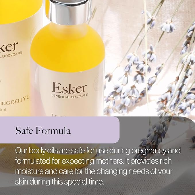 ESKER Natural Soothing Belly Oil | (2.0oz) | Plant-Based Formulated for Pre and Postpartum Skin | Designed to Fade Existing Stretch Marks and Prevent the Formation of New Ones | Cruelty Free-VivaGrace Women
