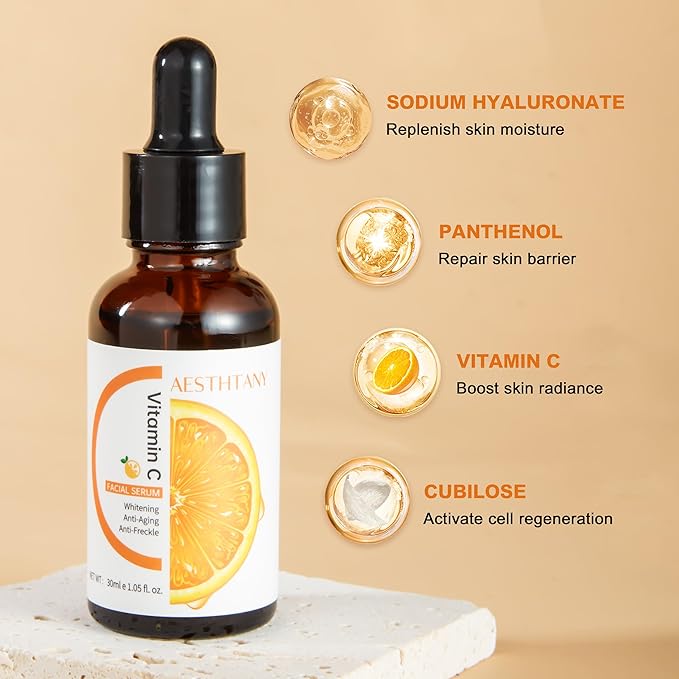 Hydrating Hyaluronic Acid Serum for Face with Vitamin C, Vitamin E | 30ml / 1.06 fl.oz | Daily Moisturizing Face Serum-VivaGrace Women