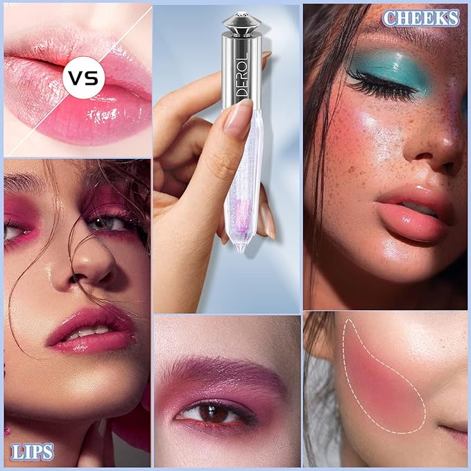 Color Changing Clear Liquid Blush for Cheeks and Lips, Moisturizing Multi-use Rouge Blush Gel, Magic Tinted Balm Waterproof Transparent Cream Liquid Blush, Glossy Shiny Finish Korean Blush Makeup -5ml-VivaGrace Women