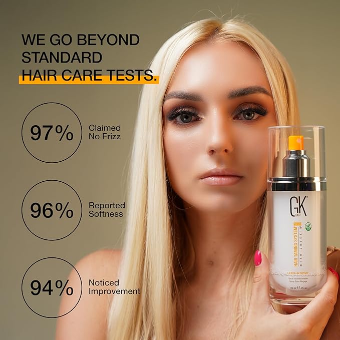GK HAIR Global Keratin Leave-In Conditioner Detangler Spray 120 ml - For Dry, Damaged and Frizzy Hair Protection With Organic Natural Oil Strength & Shine | Hydrating Smoothing Styler-VivaGrace Women