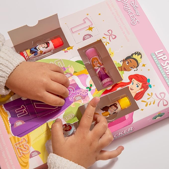 Lip Smacker Disney Princess Holiday 12 pc Advent Calendar Lip Balm & Makeup Set Girls-VivaGrace Women