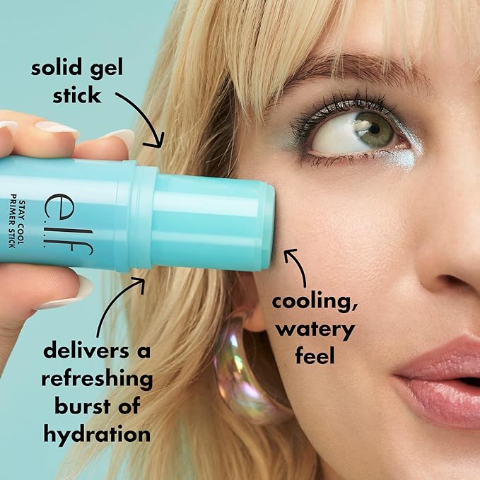e.l.f. Stay Cool Primer Stick, Hydrating Gel Primer Preps Skin For Makeup, Imparts A Cooling Feel, Infused With Aloe Water, Vegan & Cruelty-Free-VivaGrace Women