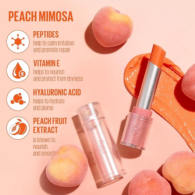 Kaja Juicy Glass Lip Balm | Plumping, Hydrating, Korean Lip Balm, Moisturizing Lip Care, 24hrs Long-lasting Hydration, Nourishing Lip Care | Peach Mimosa, 0.15 oz.-VivaGrace Women