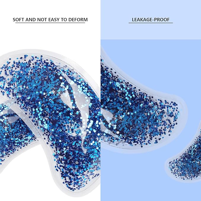 Eye Gel Ice Pack, Reusable Gel Eye, Eye Cooling Pad Hot Cold Eye Patch, Under Eye Patches to Relieve Tired Eyes, Dark Circles(Blue)-VivaGrace Women