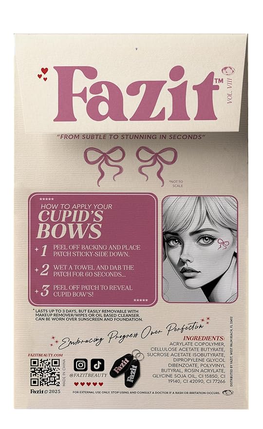 Fazit Makeup Patches - Face Makeup Patches - Beauty Face Makeup - Cupid's Bows - Waterproof Bow Speckles - Temporary Face Cupid's Bows For Women - 6 count-VivaGrace Women