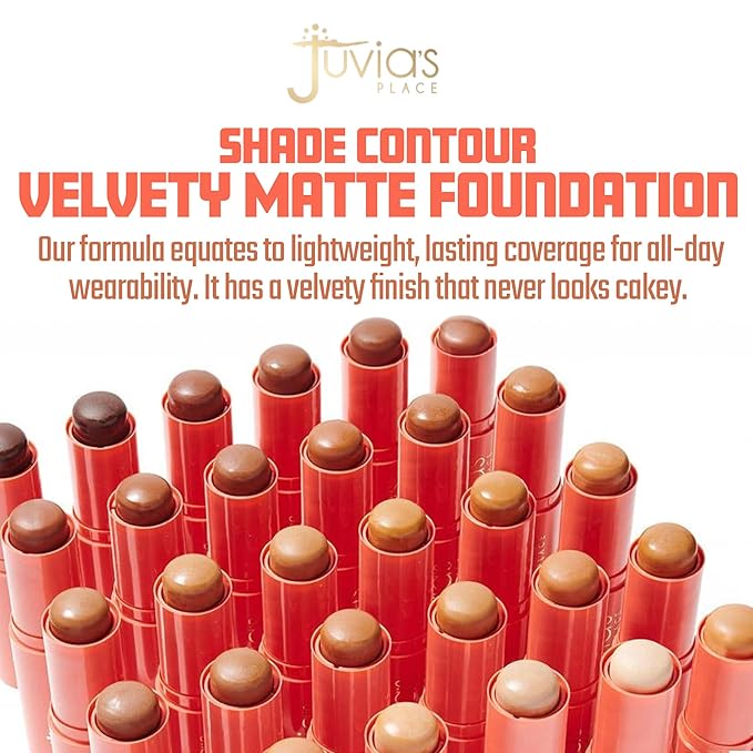 Juvia's Place Shade Stick Foundation, Concealer, Contour, Belize, Medium w/Neutral Undertone, .34 oz-VivaGrace Women
