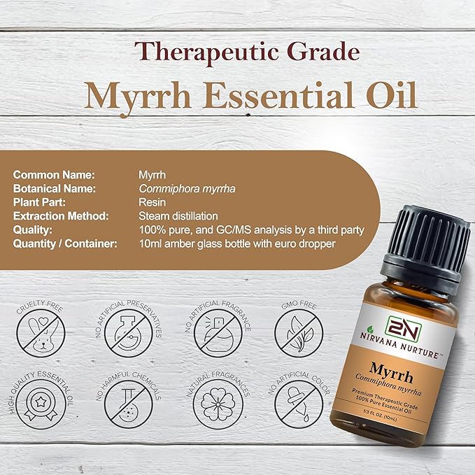 Myrrh Essential Oil 100% Pure Premium Therapeutic Grade, Undiluted - Aromatherapy Diffuser for Calm and Relaxation, Skin Care, Hair Care-VivaGrace Women