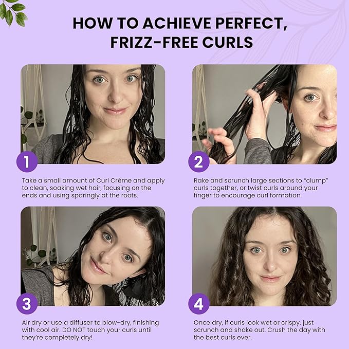 Controlled Chaos, As Seen on Shark Tank Curl Defining Cream for All Hair Types to Add Smoothness and Control Curly, Sulfate-Free Curl Cream (3oz)-VivaGrace Women