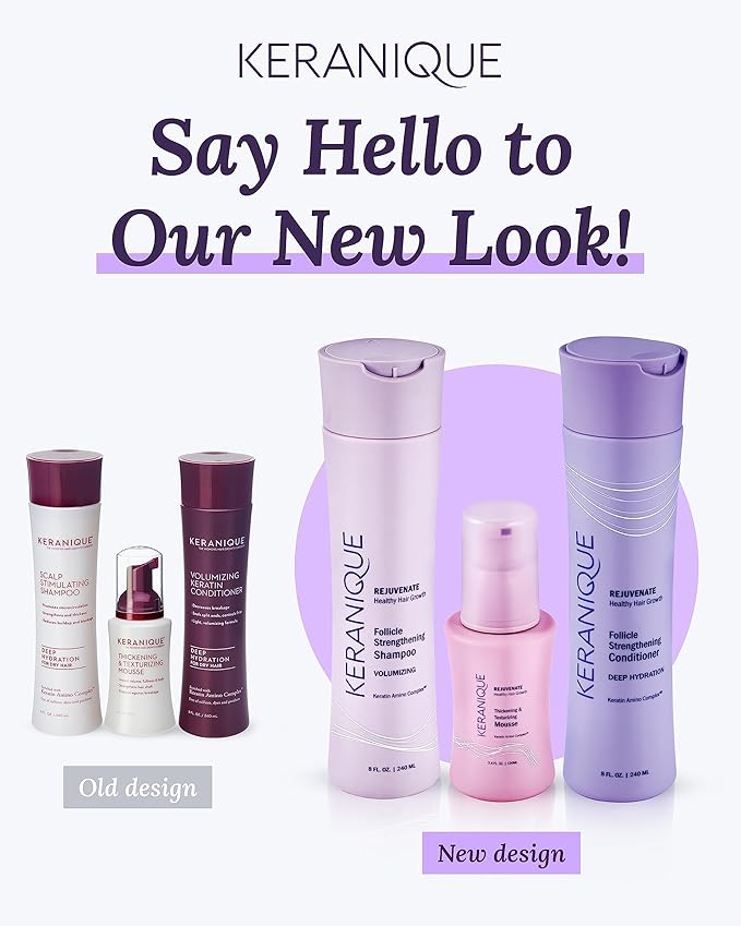 Keranique Hydrating Shampoo and Conditioner Set - Deep Hydration Hair Shampoo and Conditioner for Repairing Natural Moisture with Keratin - Sulfate-Free Intense Hydrator for Dry, Thin, Damaged Hair-VivaGrace Women