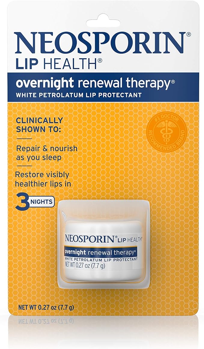 Neosporin Lip Health Overnight Healthy Lips Renewal Therapy Petrolatum Lip Protectant, 0.27oz. (Pack of 2)-VivaGrace Women