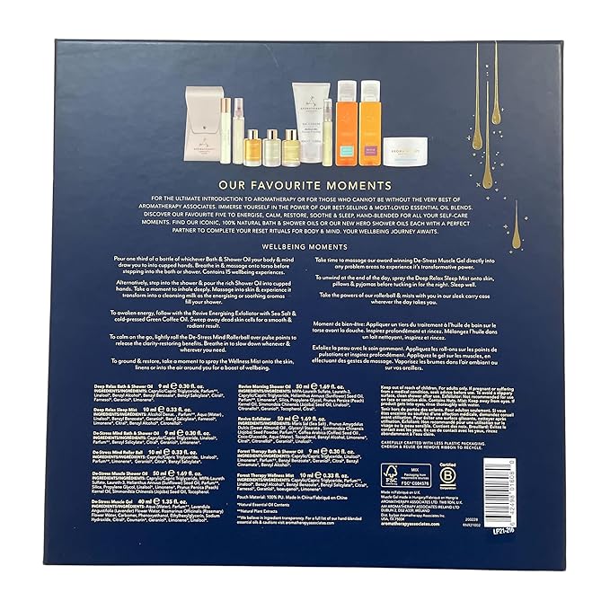 Aromatherapy Associates Our Favorite Moments. Luxurious Gift Collection of Bath and Shower Oils, Mists, Roller Balls and Body Oil. Made with Premium Essential Oils for Relaxation (1 count)-VivaGrace Women