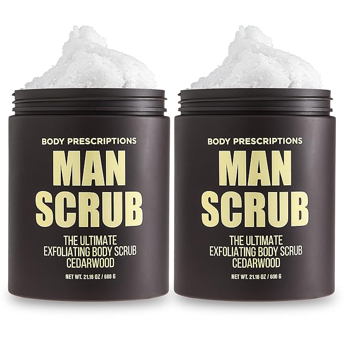 Body Prescriptions Men’s Exfoliating Body Scrub – Ultimate Skin Cleansing Wash in Jar with Twist-Top Lid, For All Skin Types, 21 Ounce (Pack of 2), Cedarwood-VivaGrace Women