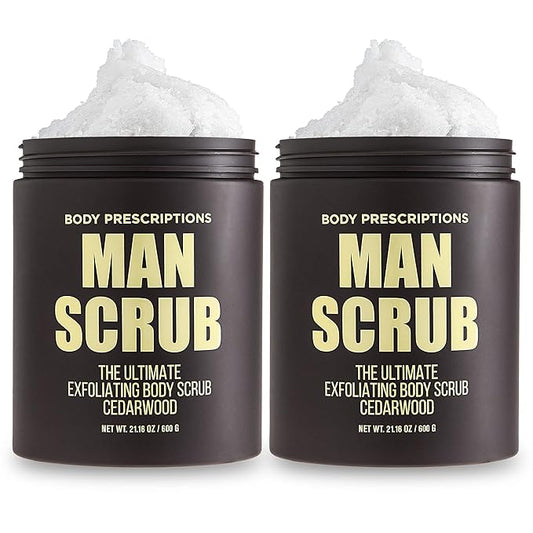Body Prescriptions Men’s Exfoliating Body Scrub – Ultimate Skin Cleansing Wash in Jar with Twist-Top Lid, For All Skin Types, 21 Ounce (Pack of 2), Cedarwood-VivaGrace Women