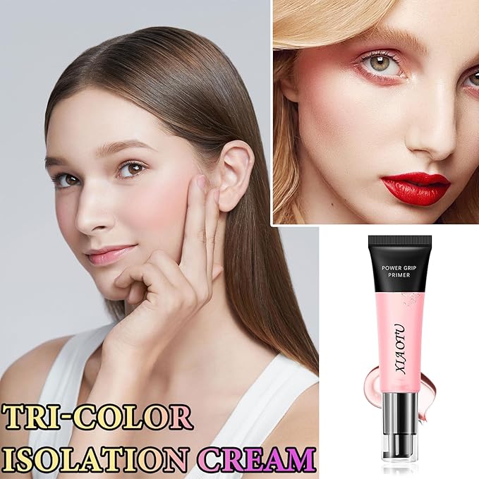 One Step Color Corrector,Color Correcting Facial Serum,Isolation Cream,Pore Primer,Invisible Pore,Skin Tone Correcting,Moisturizing Concealer Foundation Face Makeup Primer Base(Pink)-VivaGrace Women