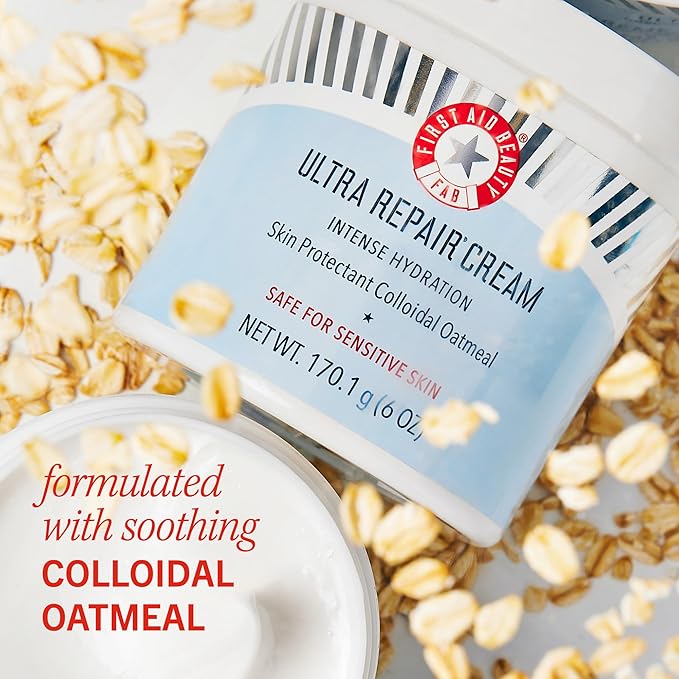 First Aid Beauty - Ultra Repair Cream, Intense Hydration Whipped Colloidal Oatmeal, Clinically Proven to Strengthen Skin Barrier in 7 Days & Helps Relieve Eczema, Luxury Face & Body Moisturizer, 8 oz-VivaGrace Women