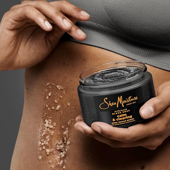 SheaMoisture Sugar Body Scrub African Black Soap for healthy, glowing skin African black soap with 24h shea moisture nutrients 12 oz-VivaGrace Women